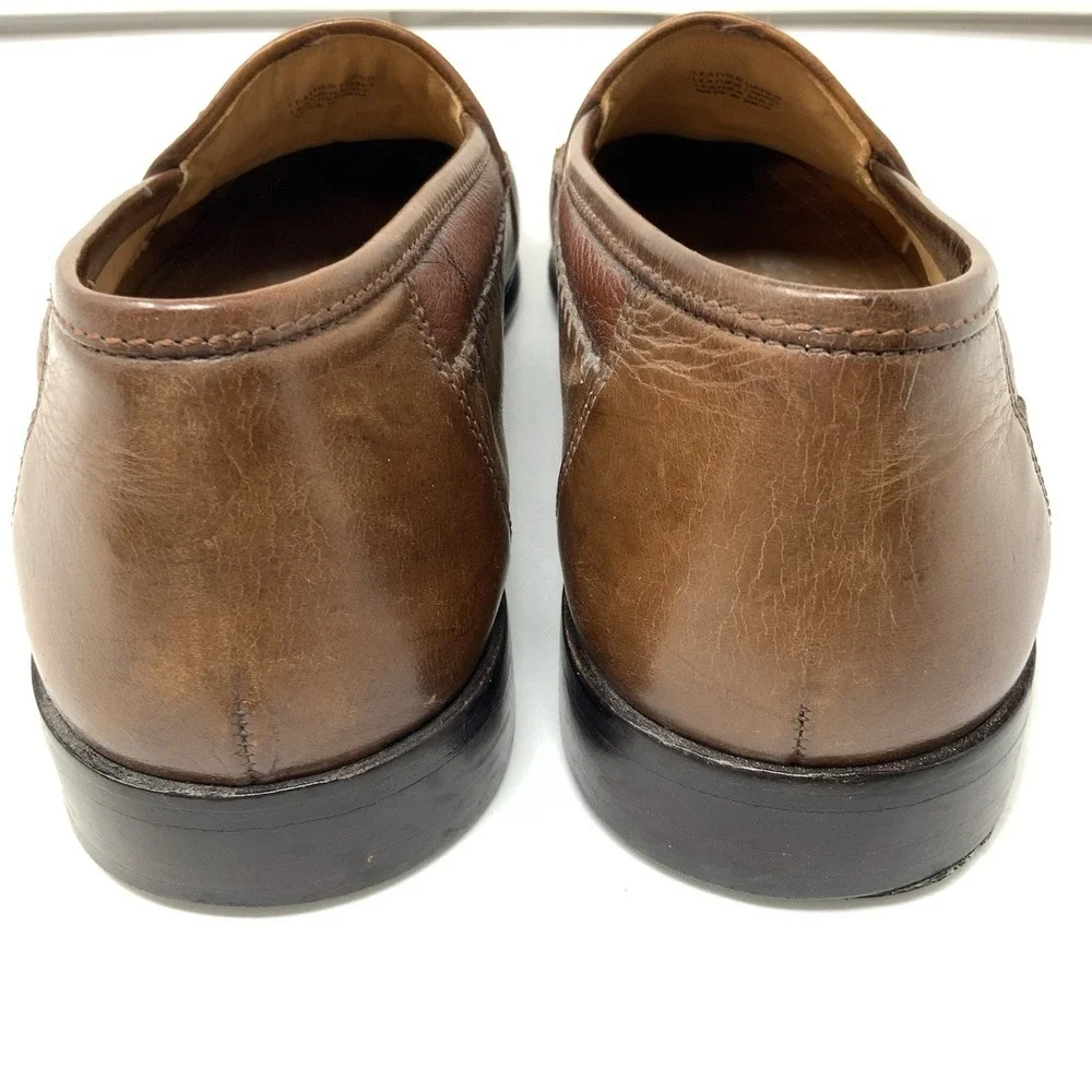 Brass Boot Mens 10.5 W‎ Tassel Sheep Skin Lining Brown Leather Loafer Shoes READ